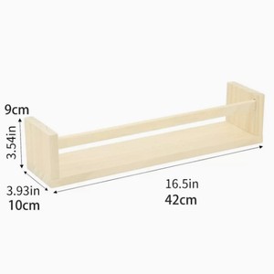 Wall-mounted Wooden <b>Storage</b> <b>Rack</b> Rectangle Minimalist Design Bathroom Toiletries Organizer Durable Custom Size - Product Image 2
