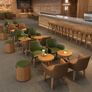 रेस्तरां फर्नीचर अवकाश कैफे लकड़ी के सोफे कुर्सी रेस्तरां लकड़ी कुर्सियों आधुनिक कॉफी टेबल