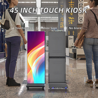 Kiosque sur pied de 45 pouces, lecteur vidéo LCD Android, affichage publicitaire, totem numérique intérieur, signalisation tactile numérique, IP65, animation activée