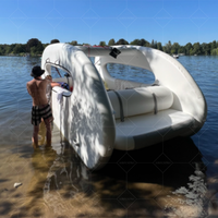 Bateau de fête gonflable de luxe à énergie solaire avec moteur électrique pour les loisirs en plein air, nettoyeur de piscine et couverture inclus