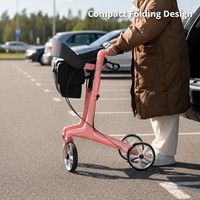 Déambulateur en fibre de carbone pour personnes âgées |   Hauteur réglable, pliable, haute capacité de charge, léger, certifié CE, confortable