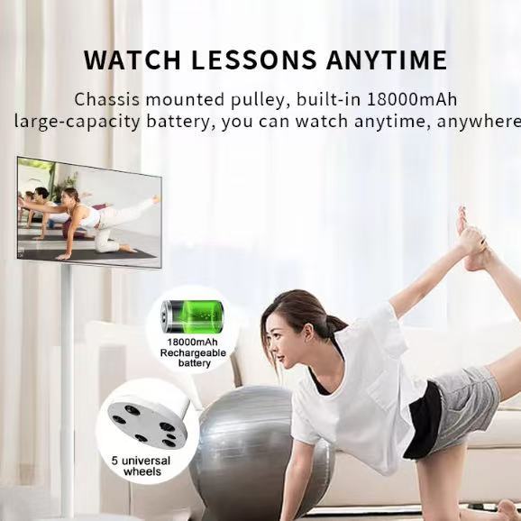 Smart Tv 24/32 Pollici LED White Portable Android TV Stand with Touch Screen 4K Resolution Rollable Design Built-In Speaker