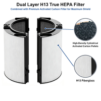 Filter Pengganti Pembersih Udara Premium 360 Glass HEPA dan Karbon Aktif, Filter Kombinasi Dua Lapis untuk Suku Cadang Pembersih Udara