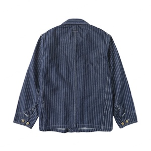 New Arrival Fashion Casual Raw Denim <b>Jacket</b> Custom Logo High Quality <b>Men</b> Blue Jacquard Denim <b>Jacket</b> for <b>Men</b> - Product Image 2