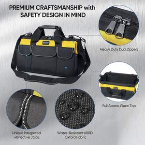 Muestra gratuita de cinturón portaherramientas, duradero, con compartimento grande, bolsa de herramientas para electricista, venta al por mayor, directo de fábrica - Product Image 4