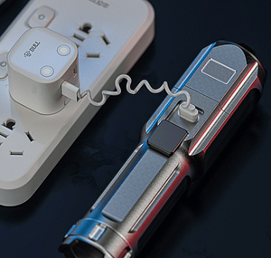 Портативный уличный светодиодный фонарь с USB-зарядкой, аккумулятор 18650, водонепроницаемость IP65, телескопический зум, дальность луча 1000+ м, для кемпинга - Product Image 4