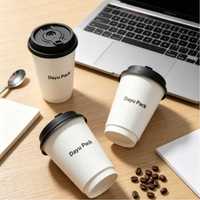 Gobelets en papier kraft à double paroi écologiques jetables pour boissons chaudes, café, vin, compostables, biodégradables