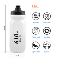 Bouteille d'eau à compression pour vélo avec logo personnalisé, 610 ml, sans BPA, PP5, anti-fuite, pour le cyclisme, le VTT, le sport, la gym, portable, pour l'extérieur