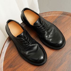 Zapatos de Cuero Casuales de Negocios para Hombre - Zapatos Transpirables con Aumento de Altura y Suela Lavada - Zapatos de Cuero Genuino Hechos a Mano - Product Image 3