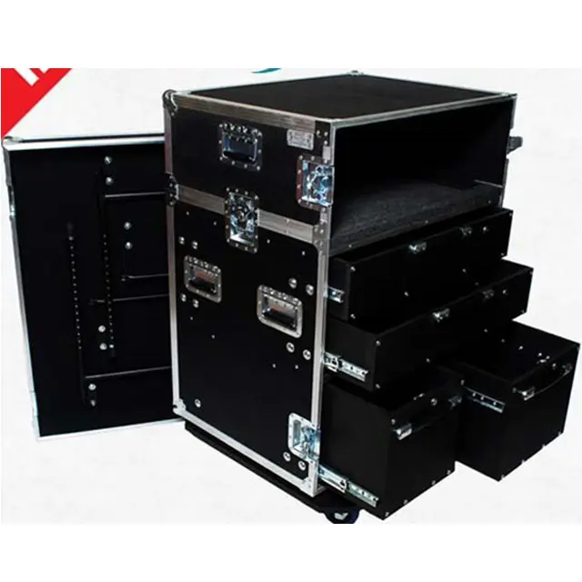 Heavy-duty Strumento Caso cassetto Della Cassa Cassetta Degli Attrezzi Hardware Ruote Cavo di Flight Case In Alluminio