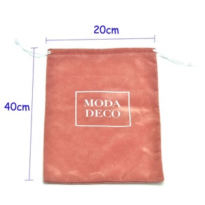40*20cm <span class=keywords><strong>rosa</strong></span> pálido suave terciopelo cordón zapato bolsa de embalaje bolso bolsa de polvo - Product Image 4