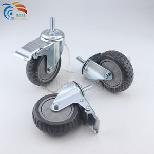 Werkseitig 3/4/5 Zoll Industrie wagen Lenk rolle Last gewicht 60/70/80 kg PVC Mittelschweres Lenk rollen mit Bremse - Product Image 6