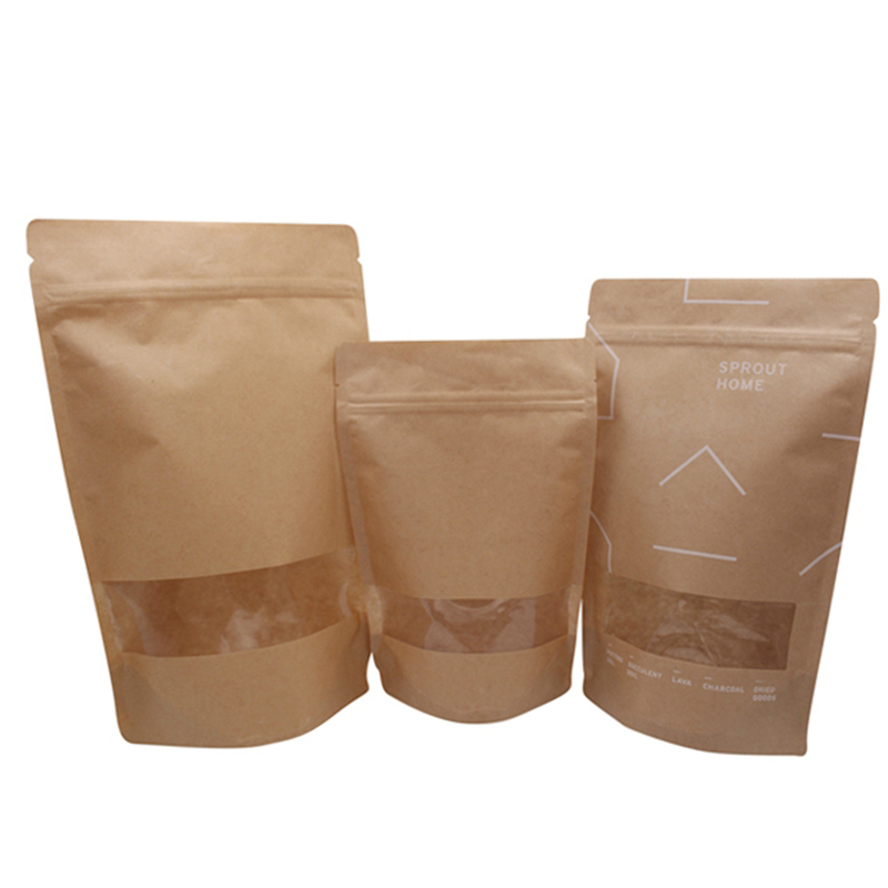 Meilleure vente 16 oz 500g 1lb 32 oz 1000g 1 kg 2lb 100% vrai biodégradable stand up poche pour super d'emballage alimentaire