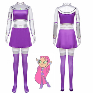 Costume da Principessa Viola <span class=keywords><strong>di</strong></span> Starfire dei Teen Titans per <span class=keywords><strong>Halloween</strong></span>, Ispirato a Anime e <span class=keywords><strong>Film</strong></span> - Product Image 6