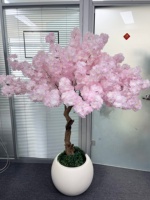 H533 2026 Pohon Bunga Sakura Buatan Warna Pink Muda yang Laris Manis, Bahan Bunga Sutra untuk Dekorasi Rumah Dalam dan Luar Ruangan