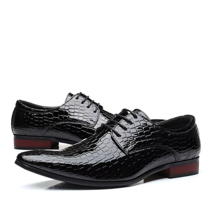 Chaussures habillées de luxe pour <span class=keywords><strong>homme</strong></span>, pointues, en python noir, tailles 38-47, pour mariage et affaires - Product Image 2