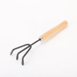 Horquilla de jardín con cabeza de acero al carbono y mango de madera para excavar y cultivar la tierra en el jardín, uso en exteriores. - Product Image 4