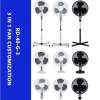 Ventilateur électrique silencieux réglable en hauteur de 1,5 m, 16 pouces, 3-en-1, à prix abordable, pour sol, mur et table, fournisseur d'usine OEM chinois