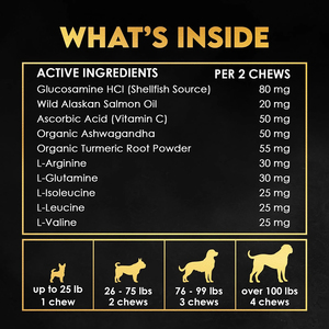 Complément Alimentaire <span class=keywords><strong>pour</strong></span> Chiens : Gommes Molles <span class=keywords><strong>pour</strong></span> une Prise de Poids Rapide et le Développement Musculaire – Fortifiant Musculaire à Haute Teneur Calorique avec HMB - Product Image 6