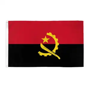 Bandera de Angola Fabricante de banderas profesionales Impresión de alta calidad Todos los diferentes tipos de banderas nacionales