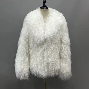 カスタム カラー対応 レディース 天然ファー ロング ラムファーコート 冬 暖かい 本物 モンゴル産 レディース ジャケット - Product Image 2