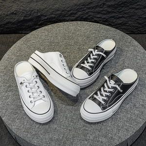 Women's Heel-less <b>Half</b> <b>Slip</b> On Shoes 2026 Summer Stretch Strap <b>Slip</b> On Genuine Leather Thick Soled Pointed Toe <b>Half</b> <b>Slip</b> Ons - Product Image 5