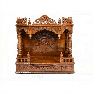Exquisite Carved Divine Temple for Home Traditional Handcrafted Pooja <b>Mandir</b> Home Teak Wood Temple Manufacturer Wholesale USA - Product Image 1
