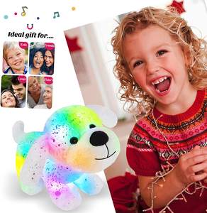 Musica personalizzata illumina il cane bianco farcito cucciolo scintillante morbido peluche LED che canta animali di peluche con luci notturne colorate - Product Image 5
