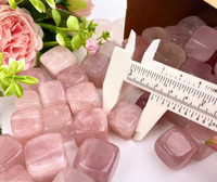 Pierres cubiques de quartz rose naturel Letsun, coupées et polies, dés en cristal rose pour la décoration de la maison, décoration d'aquarium, coffret cadeau
