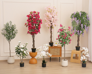 Plantes artificielles en pot pour l'extérieur, arrangement saisonnier, décoration florale artificielle, design créatif, plante artificielle en pot de cerisier - Product Image 6