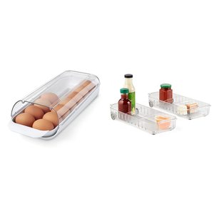 A0491 Egg Storage <b>Box</b> Automatic <b>Rolling</b> Egg <b>Box</b> Slide Design Fresh-Keeping <b>Box</b> With Transparent Lid Household - Product Image 3