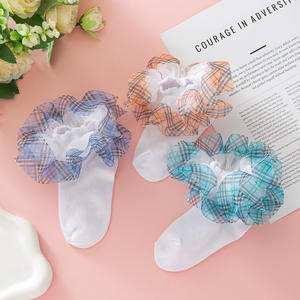 <span class=keywords><strong>Calcetines</strong></span> Transpirables de Malla Fina con Encaje Calado para Niños, Estilo Veraniego, Bonito Diseño de Flores Estilo Princesa para Bebés - Product Image 3