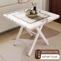 Table à manger carrée pliable en gros pour la maison, le restaurant, le pique-nique, le balcon, table à thé, avec structure métallique