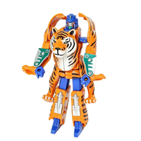 Juguete de Deformación de Tigre a Robot con Articulaciones Móviles de Plástico para Niños, Figura de Acción Animal 2 en 1