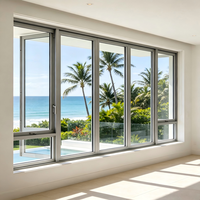 Ventanas Exteriores de Aluminio de Alta Calidad 6060 T66, Piezas de Ventanas de Aluminio, Ventanas Abatibles con Mosquiteras