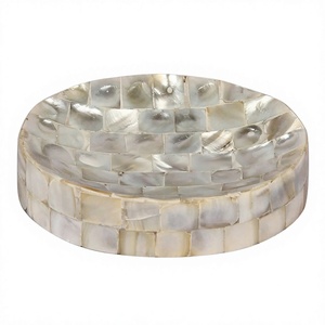 Porte-savon en mosaïque de luxe fabriqué à la main en nacre sculptée vaisselle moderne pour salle de bain savons de douche - Product Image 1
