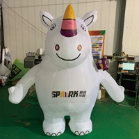 Mascotte gonflable personnalisée en forme de rhinocéros, modèle de dessin animé, gonflables publicitaires, mascotte animale de dessin animé, vache gonflable marchante pour défilé