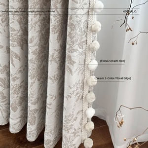 Panneau de fenêtre en jacquard floral vert verdoyant avec design semi-transparent pour le salon et l'aménagement de <span class=keywords><strong>baie</strong></span> <span class=keywords><strong>vitrée</strong></span> - Product Image 1