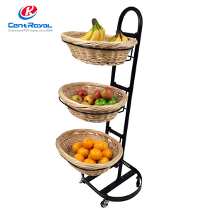 Estante de exhibición móvil de metal negro con estantes abiertos de 4 niveles Perfecto para supermercados - Product Image 1