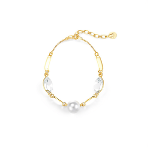 Pulsera de Acero Inoxidable Chapada en Oro con Piedras Transparentes, Joyería de Moda Sostenible y Resistente - Product Image 2