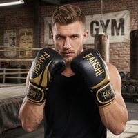 Gants de boxe légers sur mesure Fanshi en cuir PU, confortables pour l'entraînement au sac de frappe, pour adultes, arts martiaux