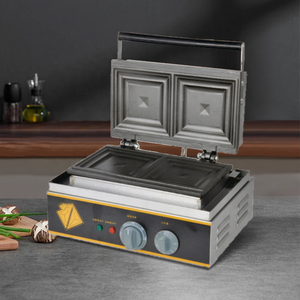 Équipement de collation commerciale Machine à sandwich électrique à 2 tranches Machine à gaufres grillées Mini gaufrier Sandwich Paninja - Product Image 2