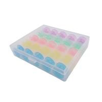 Bobine en plastique transparente colorée avec mallette de rangement pour machine à coudre, outil d'artisanat, 25 pièces