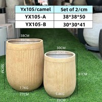 Pot Bunga Minimalis Bergaris Vertikal Tinggi untuk Tanaman Hias seperti Lucky Tree, Lily, Bambu, dan Tanaman Hijau Lainnya