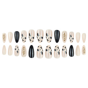 Venta al por mayor 3D Gold Cow Pattern Press-on <span class=keywords><strong>uñas</strong></span> postizas Material ABS puntas <span class=keywords><strong>de</strong></span> <span class=keywords><strong>uñas</strong></span> portátiles para los dedos - Product Image 4