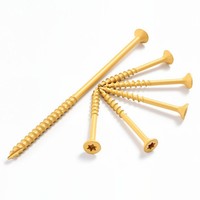 Vis de construction à tête flangeée, tête wafer, zinguées jaune, à tête Torx, pour bois