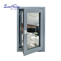 Ventanas de cristal abatibles de aluminio personalizadas Superhouse con diseño contemporáneo de barra de Colonia con certificado de fábrica