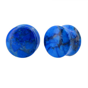 مقياس النفق الرخيص بمللي متر 35 مم, حلق حلزوني أخضر ، استرخى ، سدادة بأحجار مخصصة ، ثقب الأذن - Product Image 2