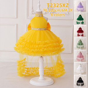 MQATZ Vestido de Fiesta Negro para Niña, Estilo Princesa, con Volantes, Estampado Floral, Tafetán, 3 Años, Informal, para Cumpleaños, T2325XZ - Product Image 4