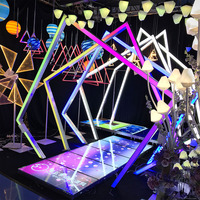 Arche de mariage géante en néon LED en plastique, taille personnalisable, lumières de tunnel de chemin de mariage, toile de fond pour la décoration de mariage